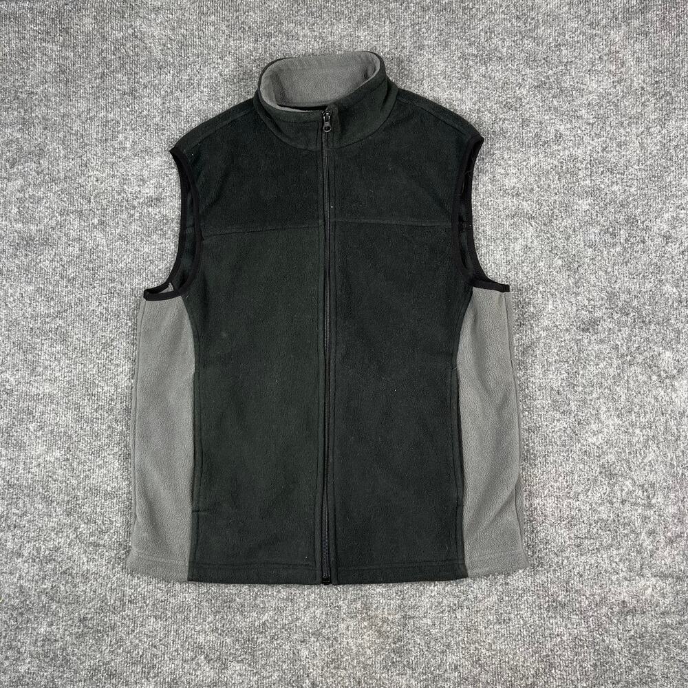 Bass Pro Shops Vest Mens Size M Black Gray Fleece Full Zip Outdoor‎ Casual